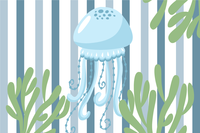 Podmetač izvornik podvodna scena meduza - TenStickers