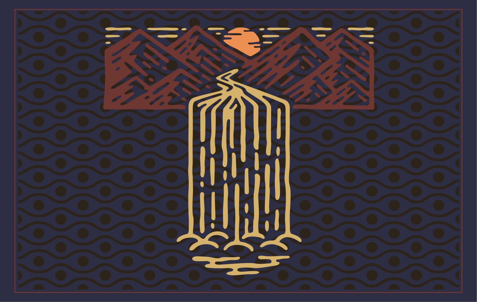 Podmetač izvornik prizor planinskog slapa - TenStickers