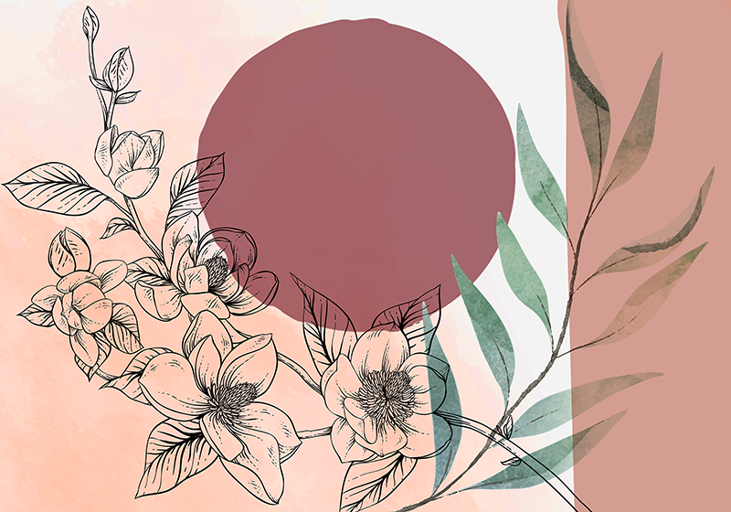 Podmetač moderan s cvjetnim minimalističkim naglaskom - TenStickers