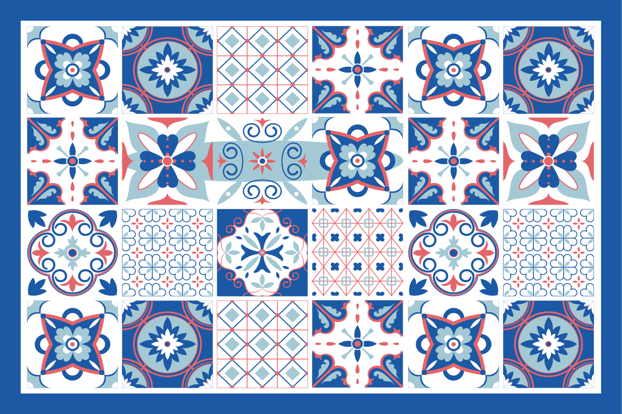 Podmetač tekstura s složenim uzorkom pločica - TenStickers