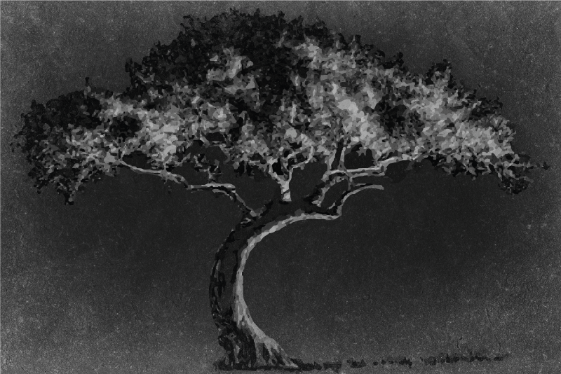 Podmetač tekstura umjetna silueta drveta - TenStickers