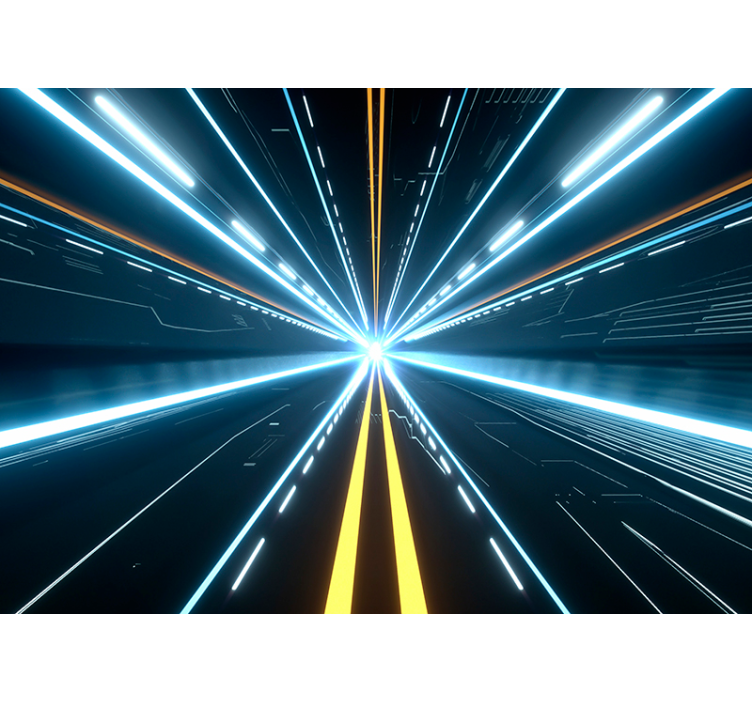 Futuristički hodnik 3d zidni mural - TenStickers