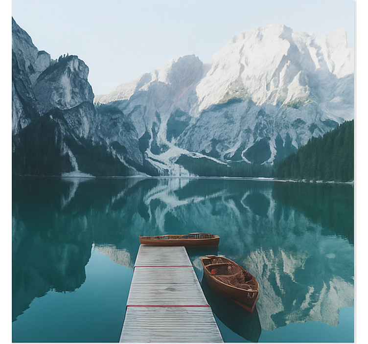Foto tapete planinski jezero braies, dolomiti - TenStickers