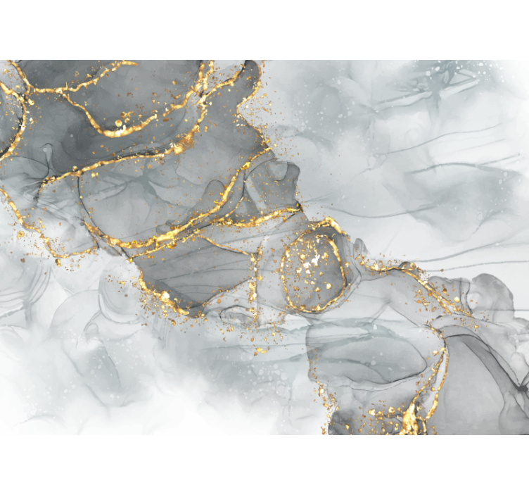 Foto tapete za glavna spavaću sobu mozaik zidni sivi i zlatni - TenStickers