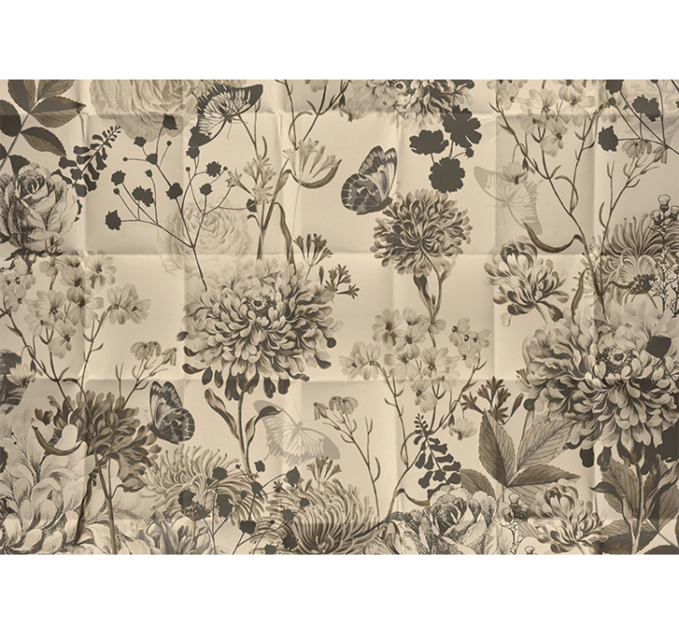 Foto tapete za glavna spavaću sobu bež cvjetni dizajn - TenStickers