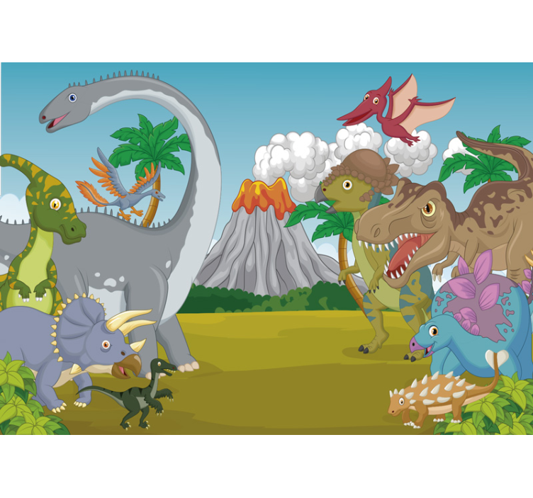 Vulkanski dinosauri djeca murals - TenStickers