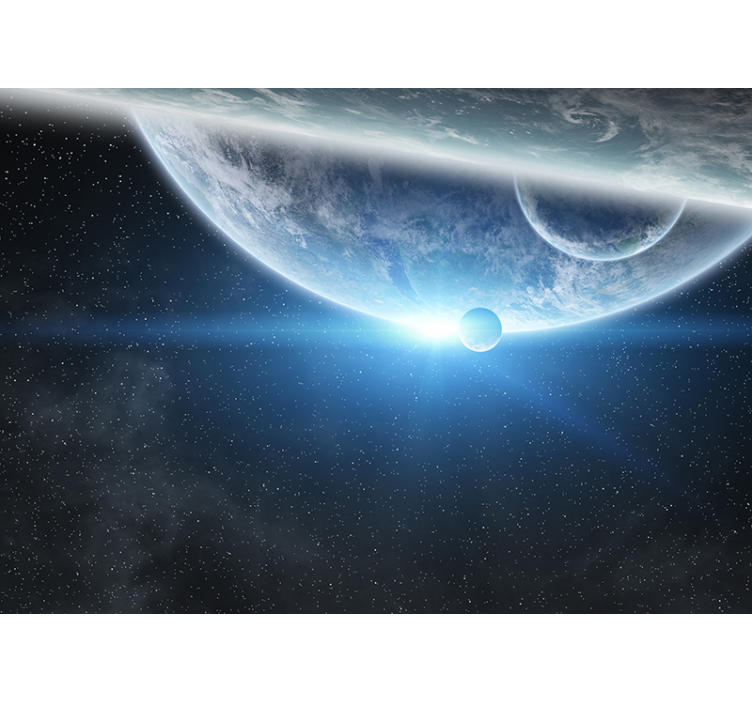 Zemlja s svemirskog pejzaža zidnih freski - TenStickers