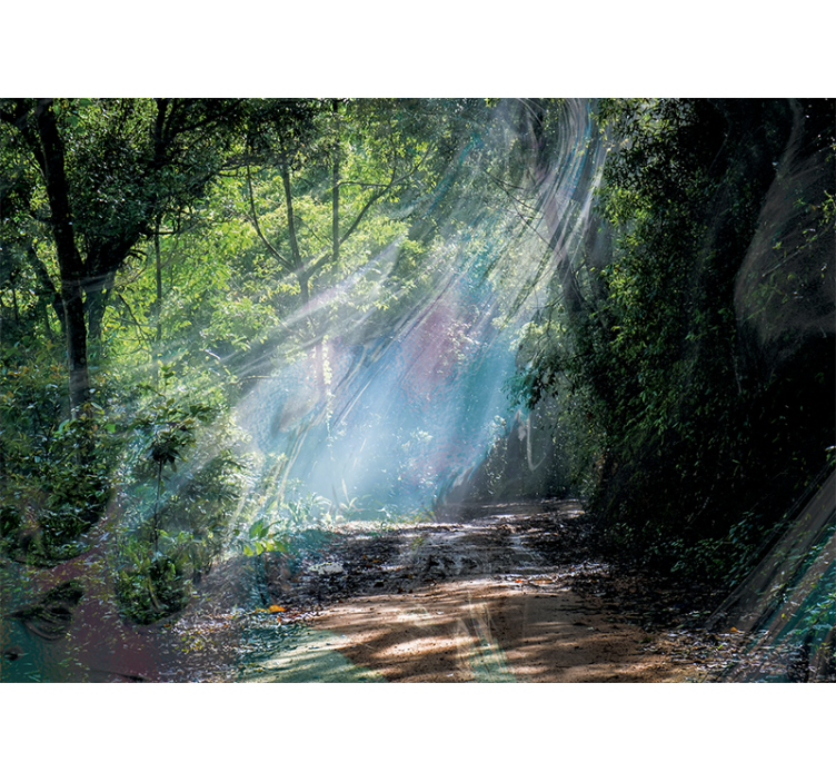 3d efekt dubine zidni prikaz šume prirode - TenStickers