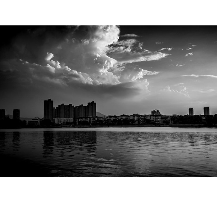 Zidne slike i zidne freske urbani odraz horizonta - TenStickers