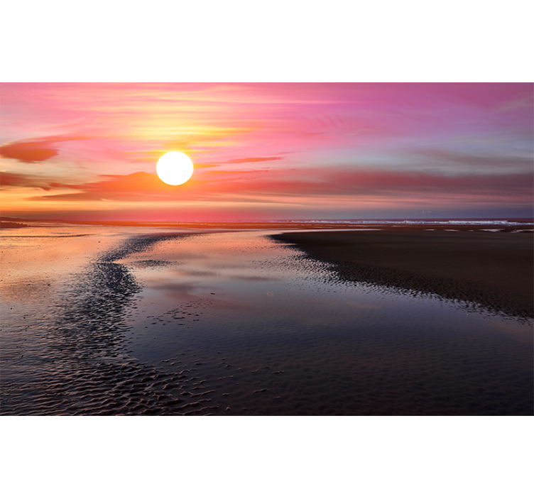 Foto tapete planinski miran pogled na zalazak sunca - TenStickers