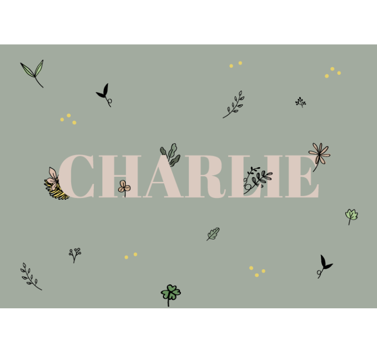 Foto tapete za dječju sobu dizajn cvjetnog imena - TenStickers