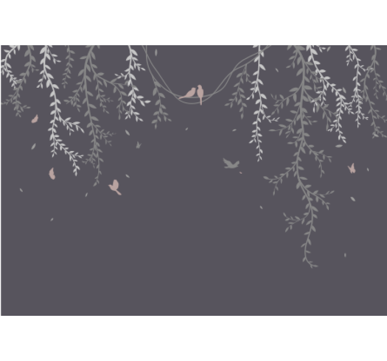 Svijetlo bijelo viseće cvijeće zidni zid - TenStickers