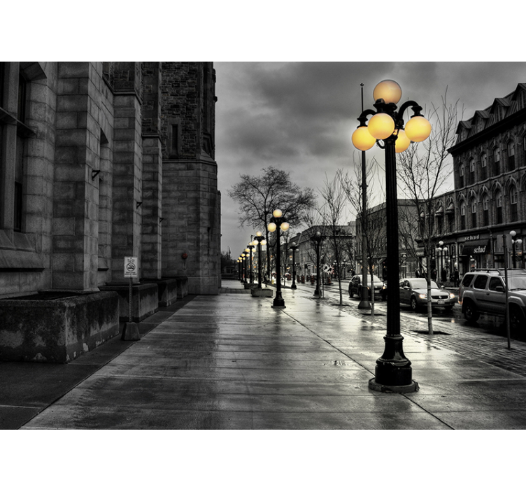 Sive zidne slike gradskih ulica - TenStickers