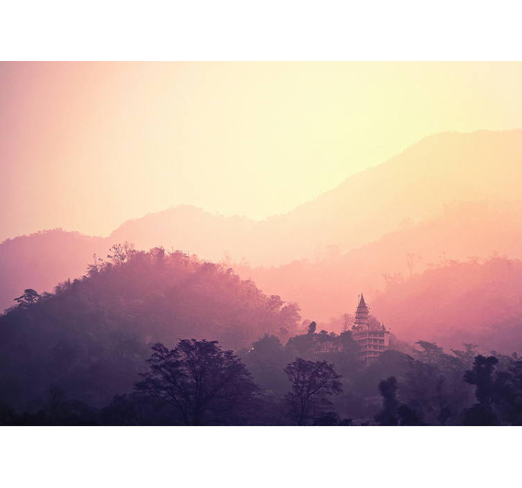 tapete priroda pogled na planinski hram - TenStickers