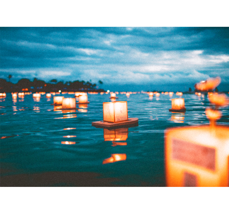 Fenjeri iznad vode jezera zidni - TenStickers