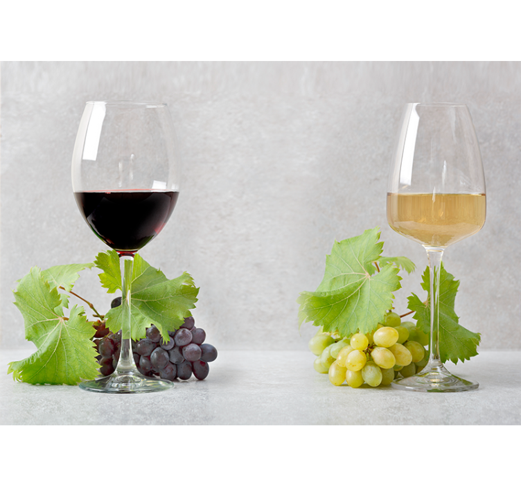 Zidni zid kuhinje crvenog i bijelog vina - TenStickers