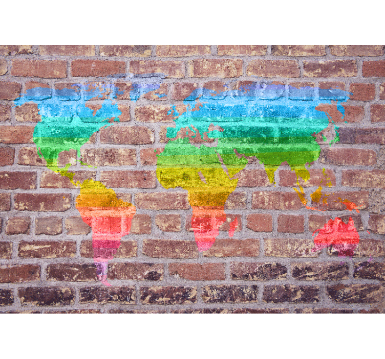 Tapeta karta svijeta u šarenom zemljopisnom prikazu - TenStickers