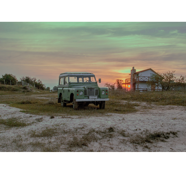 Foto tapete vozila zeleni klasični automobil - TenStickers