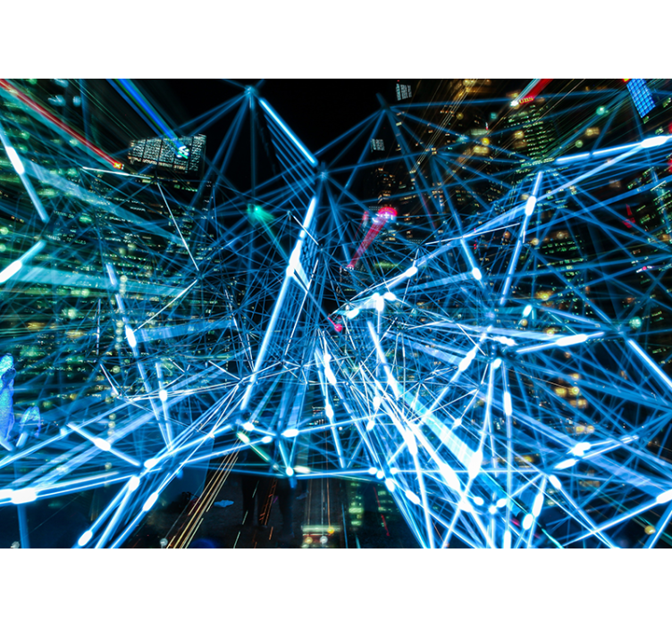 Apstraktni fototapete inspiriran digitalnom mrežom - TenStickers