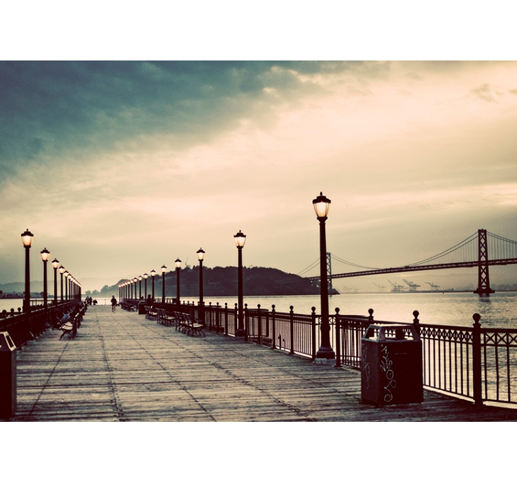 Zidne slike i zidne freske slikovit pogled na obalu - TenStickers