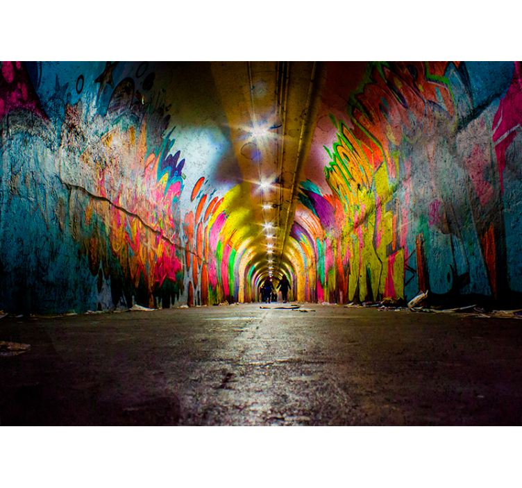 Zidni murali urbane umjetnosti vivid tunelski grafiti - TenStickers