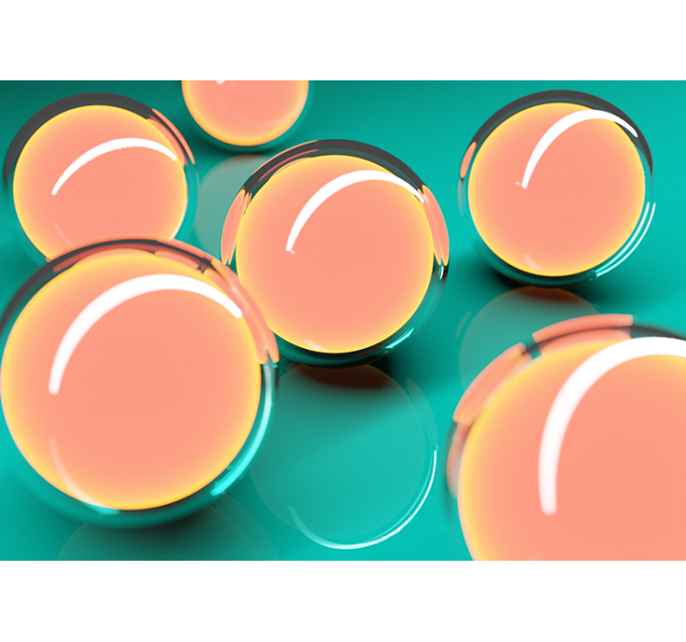 Apstraktni fototapete plutajuće prozirne sfere - TenStickers