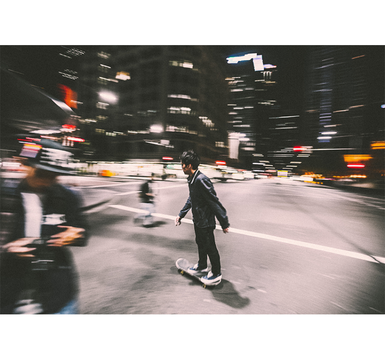 Zidne slike i zidne freske urbani noćni skejt - TenStickers