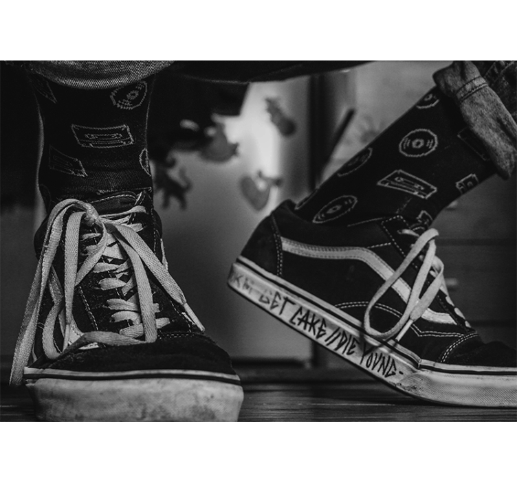 Foto tapete glazbene tematike čarape s kasetom - TenStickers