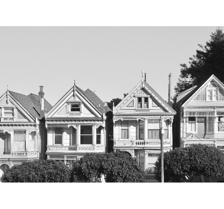 Zidne slike i zidne freske viktorijanska kuća u nizu - TenStickers