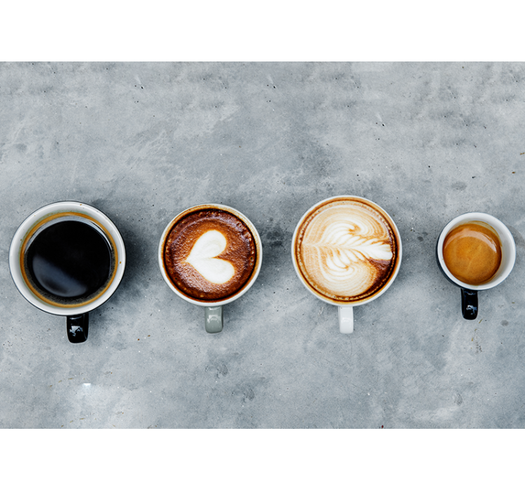 četiri različite zidne slike za kavu - TenStickers