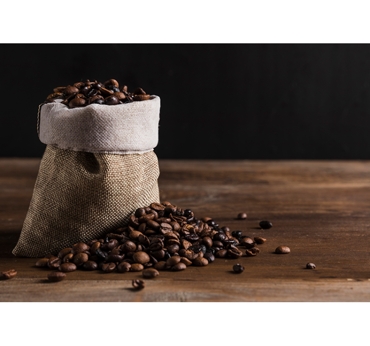 Foto tapete glazbene tematike vrećica zrna kave - TenStickers