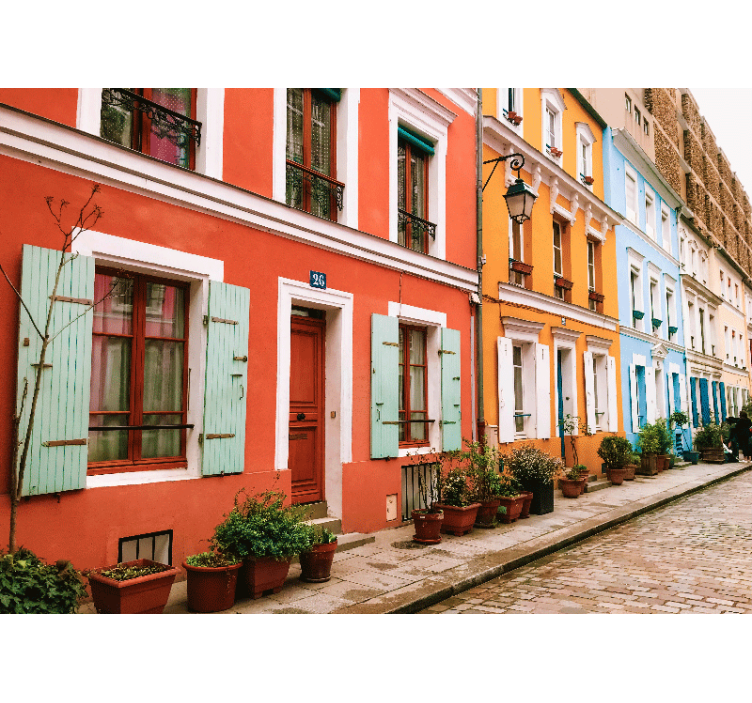 Zidne slike i zidne freske šarene pariške fasade - TenStickers