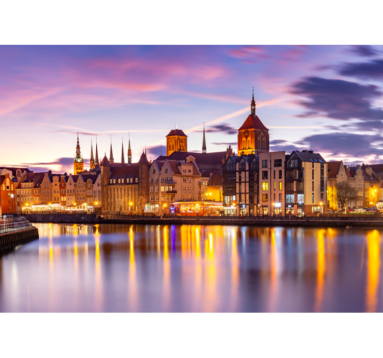 Zidne slike i zidne freske povijesna arhitektura uz rijeku - TenStickers