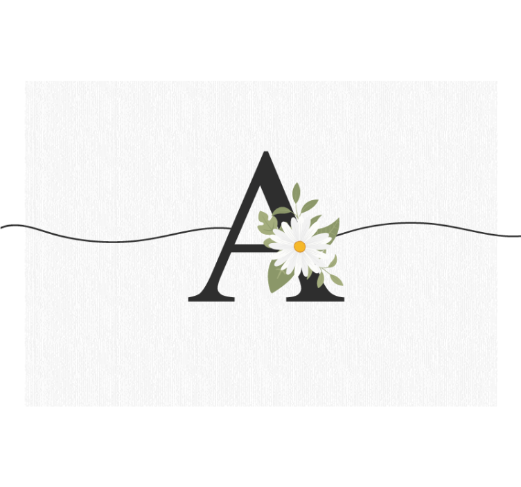 Foto tapete spavaća za tinejdžere s inicijalom i tratinčicom - TenStickers