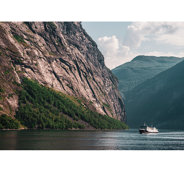 Foto tapeta majestic fjord scene - TenStickers
