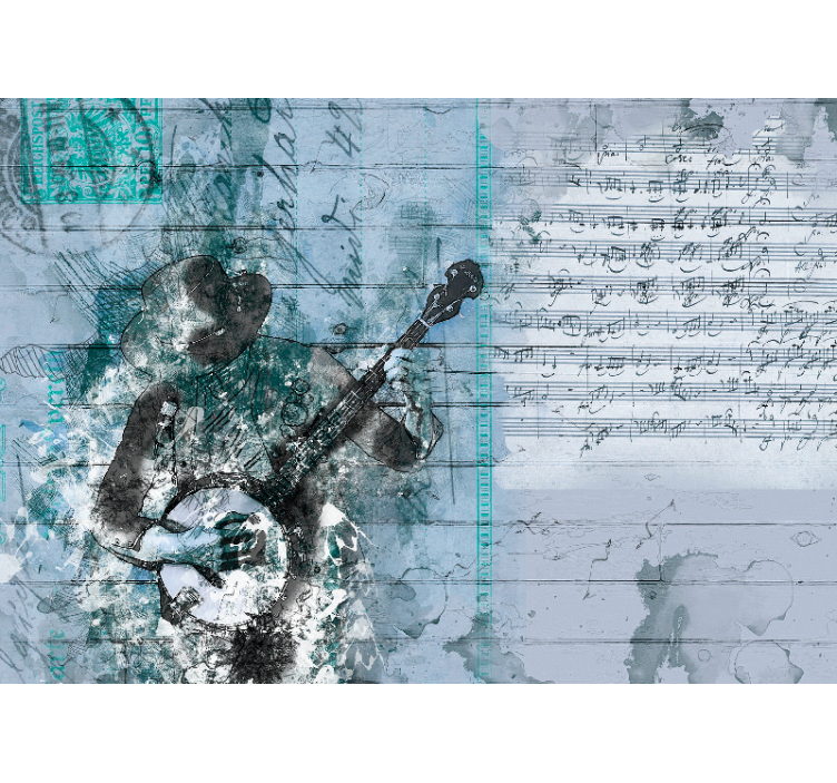 Foto tapete glazbene tematike muzičar s banjom - TenStickers