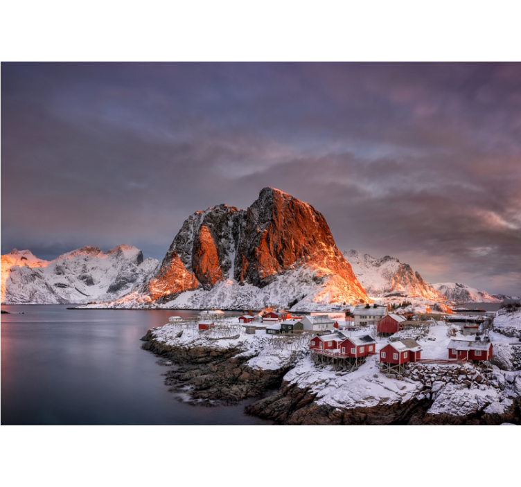 Foto tapete planinski snježna planina u sumraku - TenStickers