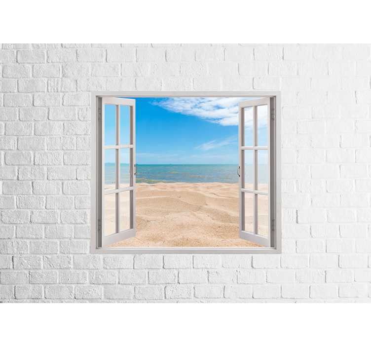 Zid od opeke s prozorom fotografija zidni zid od zidova - TenStickers