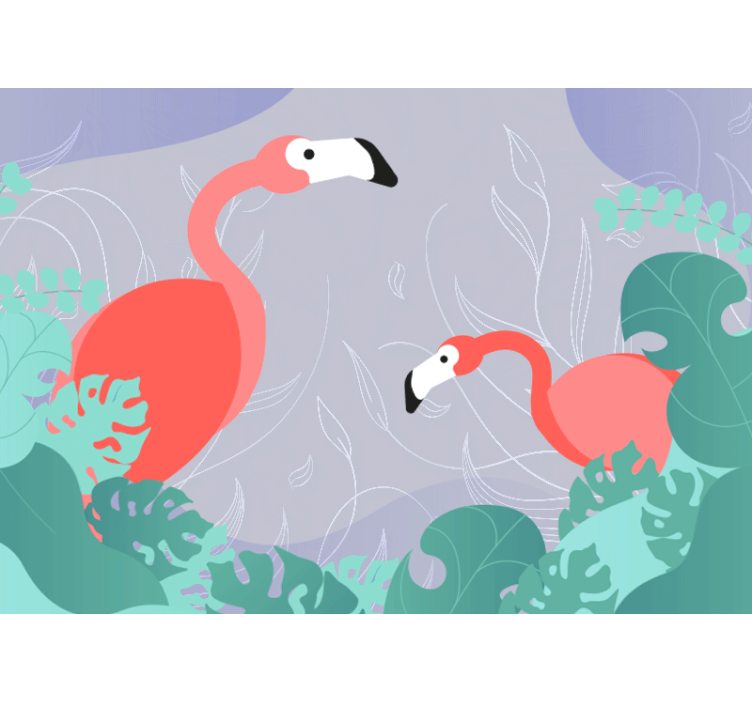 Zidni freske flamingo obitelj - TenStickers