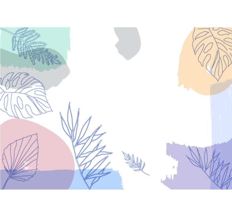 Tapete priroda u obliku lišća i geometrijskih figura - TenStickers