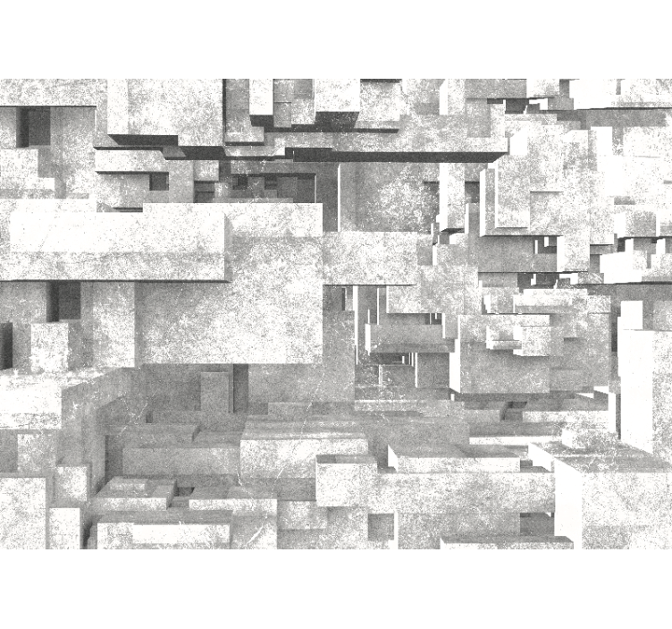 Bijele mramorne kamene kocke 3d zidni zid - TenStickers