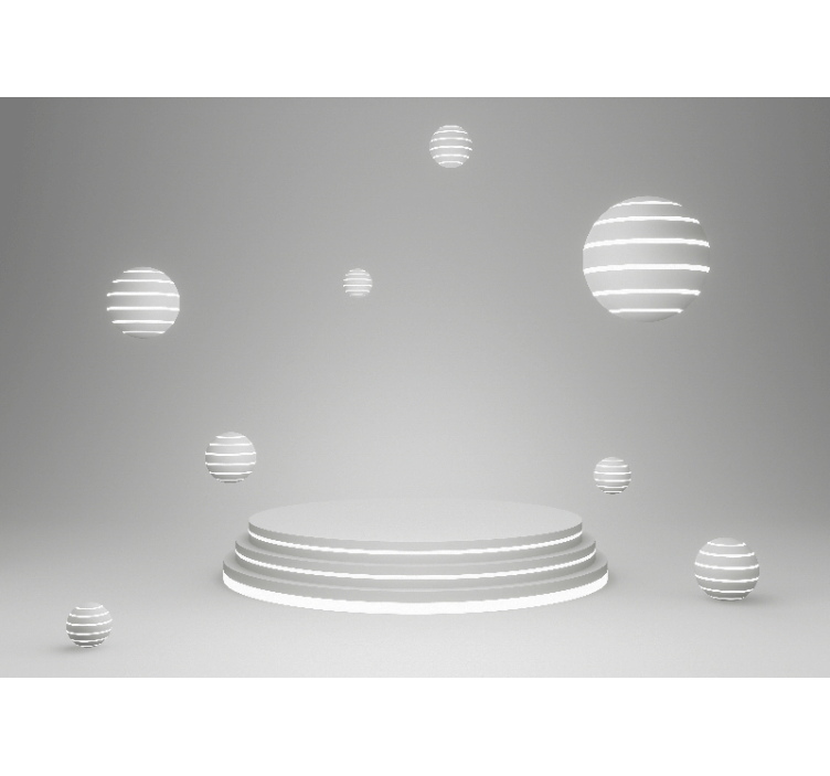 Plutajuće sfere kružna baza 3d zidni zid - TenStickers