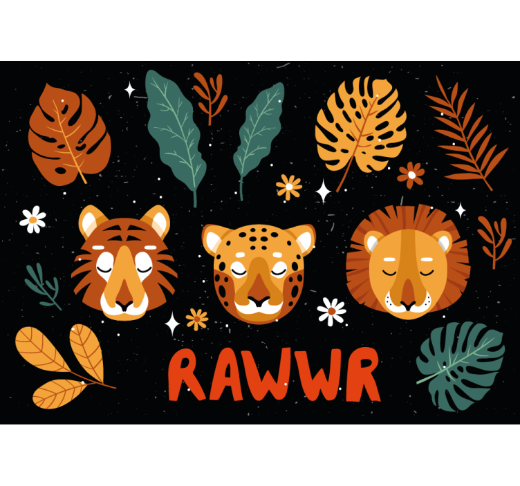 Foto tapete za dječju sobu razigrani džungla životinje - TenStickers