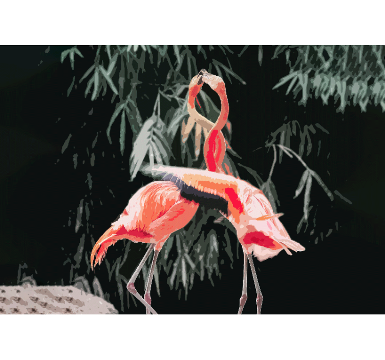 Foto tapete za glavnu spavaću sobu flamingo ljubavni ples - TenStickers