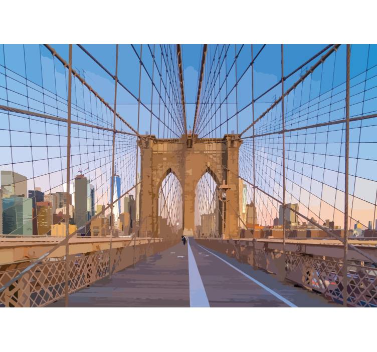 Zidne slike i zidne freske pogled na brooklyn bridge - TenStickers