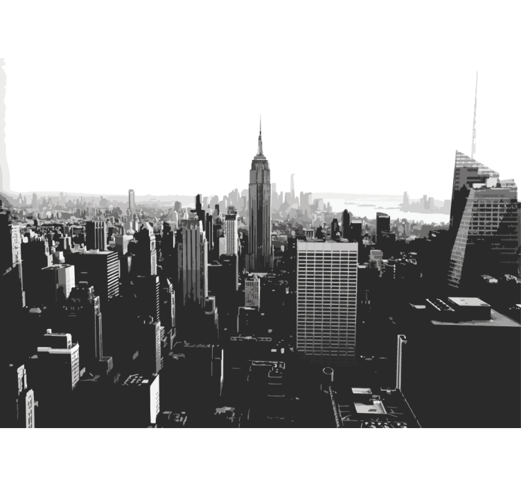 New york zidne pozadine skyline s empire state - TenStickers