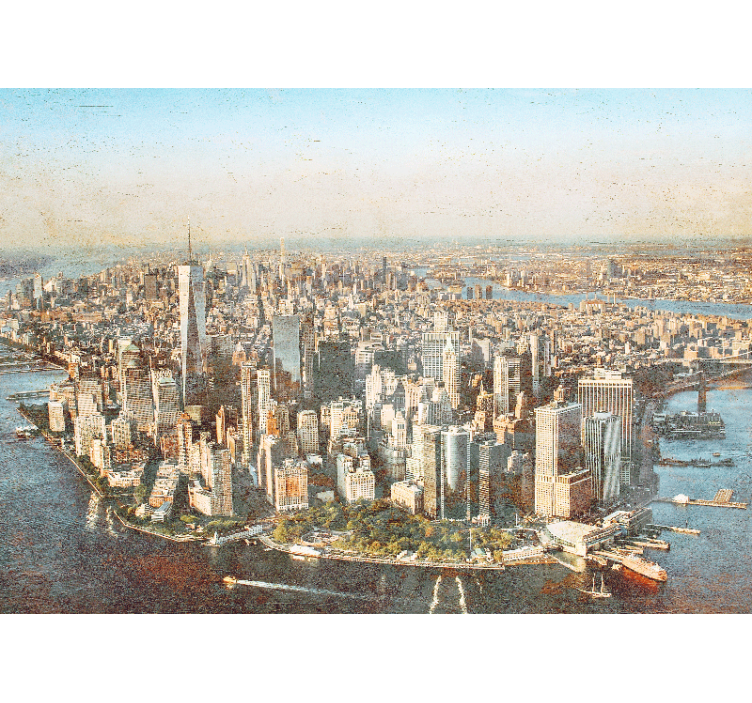 Zidne slike i zidne freske pogled iz zraka manhattana - TenStickers