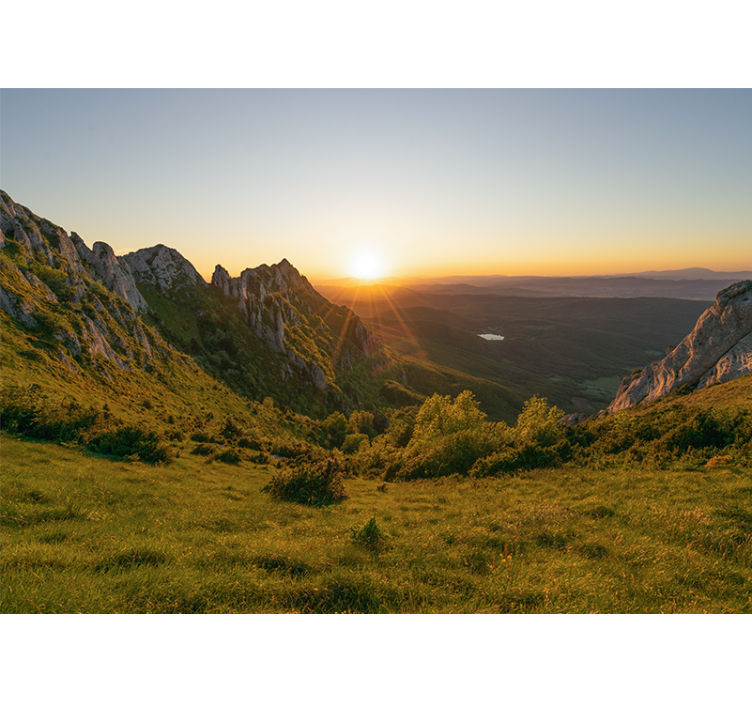 Foto tapeta zalazak sunca iznad planina - TenStickers
