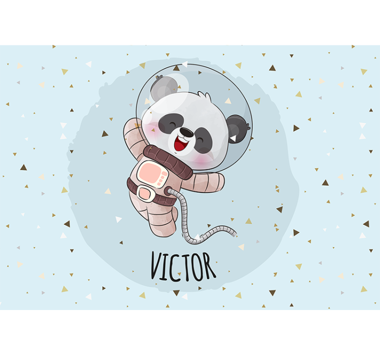 Zidni freske sretni astronaut panda - TenStickers