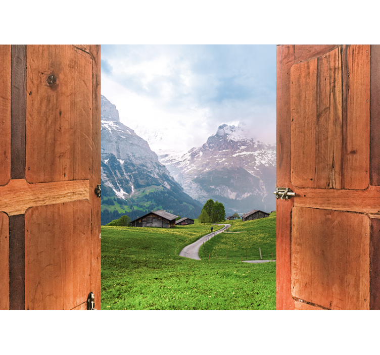 Foto tapeta pogled na planine s otvorom - TenStickers